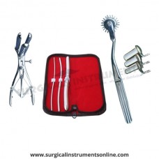 Hegar uterine dilator 3 pieces set,3-4, 5-6, 13-14, wartenberg pinwheel, mathieu speculum, collin 3pcs